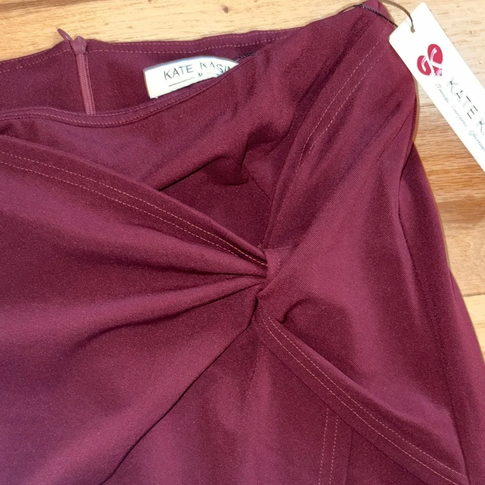 Kate Kasin Deep Burgundy Pencil Skirt